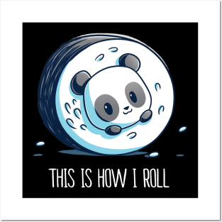 This is how I roll ! Cute Cool Funny Panda Gaming Animal Lover Artwork Posters and Art